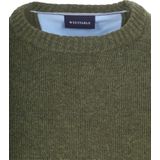 Suitable Lamswol Trui Ronde Hals Olijfgroen - Heren - Pullovers