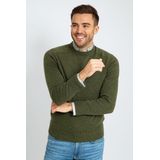 Suitable Lamswol Trui Ronde Hals Olijfgroen - Heren - Pullovers