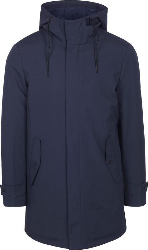 Suitable - Hood Tech - Herenjas - Donkerblauw - Modern-Fit - Met Verstelbare Capuchon