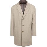 Suitable - Herenjas - Lichtbeige - Wol/Materiaalmix - Slim-Fit