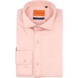 Suitable - Satin Stretch - Overhemd - Roze - Slim-Fit