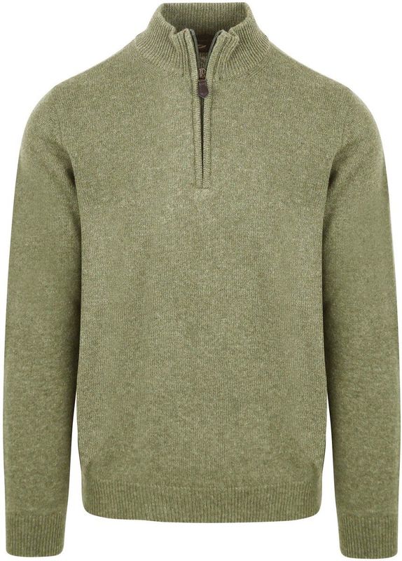 Suitable - Schipperstrui - Lichtgroen - Half Zip - Lamswol - Heren