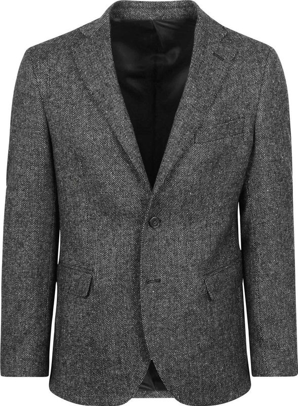 Suitable - Birds Eye - Colbert - Antraciet - Merinowol - Heren Blazer