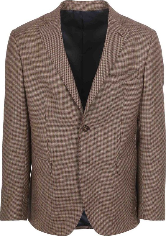 Suitable - Pied De Poule - Colbert - Bruin - 100% Wol - Heren Blazer