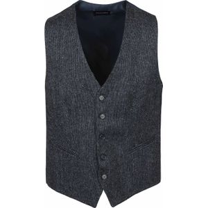 Suitable - Gilet - Donkerblauw - Modern-Fit - 100% Merinowol