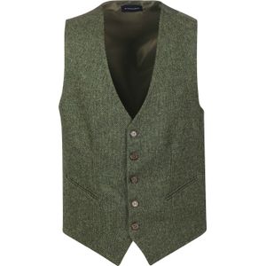 Suitable Gilet Birds Eye Donkergroen - Maat 48 - Heren