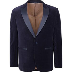 Suitable - Smoking Blazer - Donkerblauw - Velvet - Modern-Fit