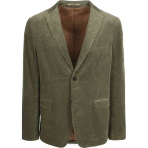 Suitable - Colbert - Groen - Katoen - Licht Getailleerde Pasvorm