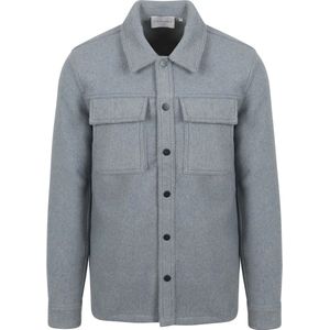 Suitable Overshirt Wool Blend Blauw - Maat M - Heren