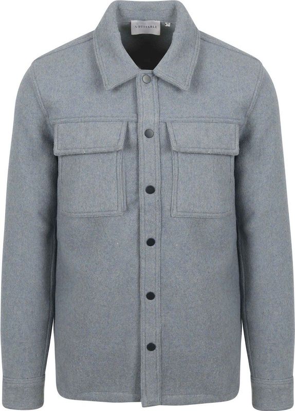 Suitable - Overshirt - Donkerblauw - Regular-Fit - Wol Blend