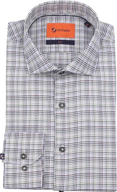 Suitable - Overhemd - Groen - Slim-Fit - Formeel