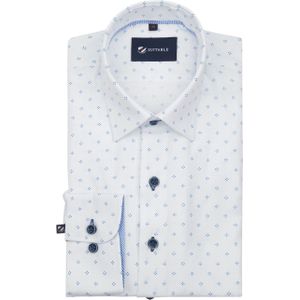 Suitable - Overhemd Oxford Print - Wit - Formeel