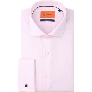 Suitable Overhemd Dubbel Manchet Roze - Maat 40 - Heren - Overhemden Formeel