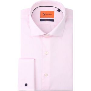 Suitable - Overhemd - Roze - Katoen - Slim-Fit Pasvorm