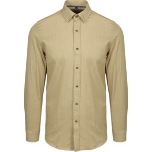 Suitable - Overhemd - Beige - Washed - Heren - Slim-Fit