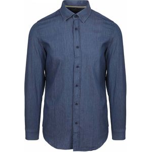Suitable Hemd Washed Donkerblauw