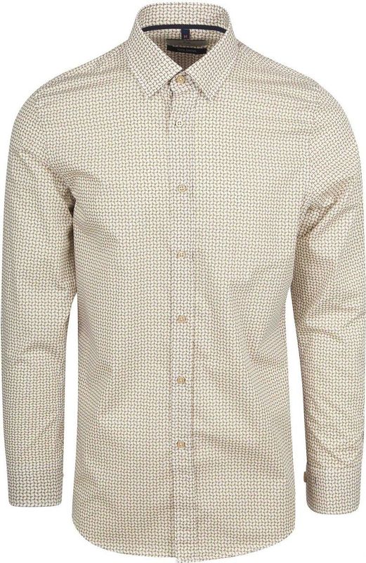 Suitable - Overhemd - Beige - Slim-Fit - Casual Shirt