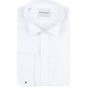 Suitable - Smoking Overhemd Miami - Wit - Heren Smoking Shirt - 100% Katoen - Regular-Fit Pasvorm