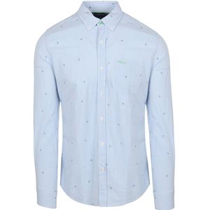 NZA Overhemd Julius Print Blauw - Maat XXL - Heren - Overhemden Casual