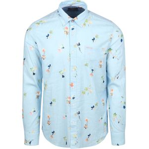 NZA Shirt Kane Linnen Blend Lichtblauw