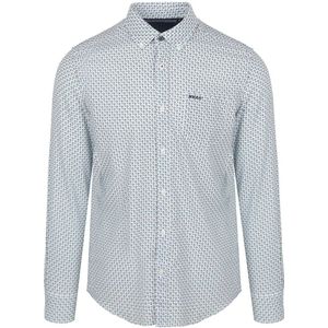 NZA - Aidan Print - Heren Overhemd - Blauw - Casual