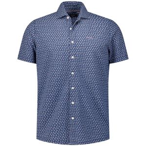 NZA Overhemd Short Sleeve Jake Blauw - Maat L - Heren - Overhemden Casual