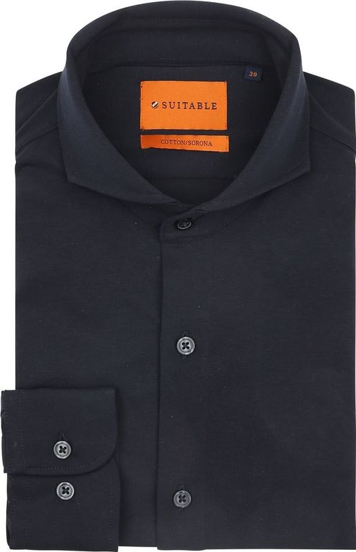 Suitable - Overhemd - Donkerblauw - Heren - Formeel