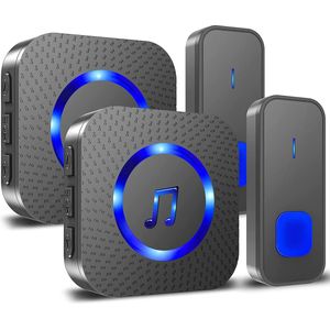 Deurbel - draadloze deurbel met ontvangers – wireless doorbell – duurzaam - eenvoudig te installeren
