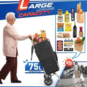 Boodschappentrolley met Wielen – Trolley voor boodschappen extra duurzaam – sterke materiaal – waterbestendig