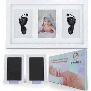 Baby Fotolijstje met Klei Afdruk Gipsafdruk baby - - Kraamcadeau jongens Kraamcadeau meisjes – Pasgeboren Baby – Geboortecadeau afdrukkenset