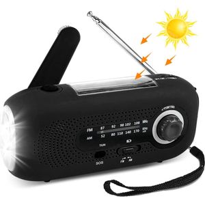 Noodradio – Solar Emergency Radio – Kamperen Outdoor Survival Radio – Powerbank – Zaklamp – Zonne Energie