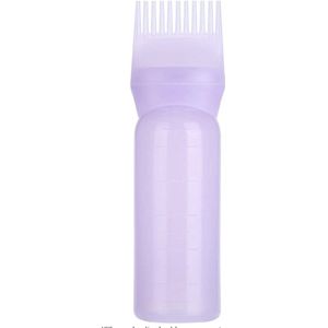 The Hair Bottle - Haar olie fles - Haarverf of Haarolie aplicator met kam - Haarfles voor olie & verven in Paars