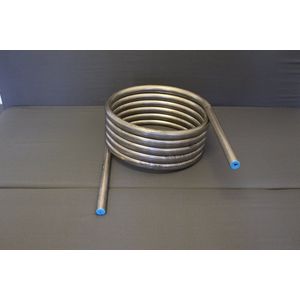 Brofuro RVS316L warmtewisselaar / spiraal voor zelfbouw zwembadverwarming gemaakt van 6 meter buis 22x1,2 mm