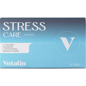 Vetalin Stress Care - Anti-Stress Hond en Kat - Ontwikkeld door dierenarts- Natuurlijk rustgevend middel- Diervriendelijk- 30 kauwtabletten-