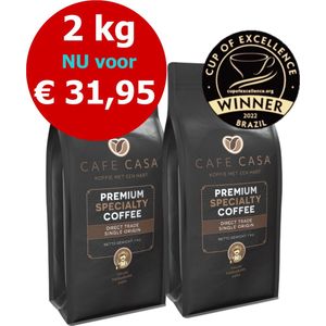 CafeCasa Specialty Coffees koffiebonen 1 KG - vers gebrand - koffiebonen proefpakket - koffiebonen machine - premium 100% Arabica koffiebonen ""Fruity"" 1 KG