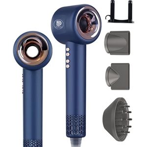 D-essentials® Super hairdryer - Föhn met diffuser - Ionische haardroger - Krullen - Blauw