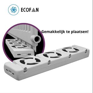 Ecofan Radiator Ventilator Single-set – Universeel - Geschikt voor standaard, smalle en enkelplaats radiatoren en convectoren - Magnetisch - Geruisloos - Ultrazuinig