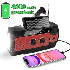 Noodradio - Dynamo Solar - Powerbank - Zaklamp - Leeslamp - SOS Alarm