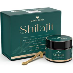 Mendu Herbs - Shilajit - Hars - 30 g - 100% Pure Himalaya-shilajit - Laboratoriumgetest - Rijk aan Fulvinezuur