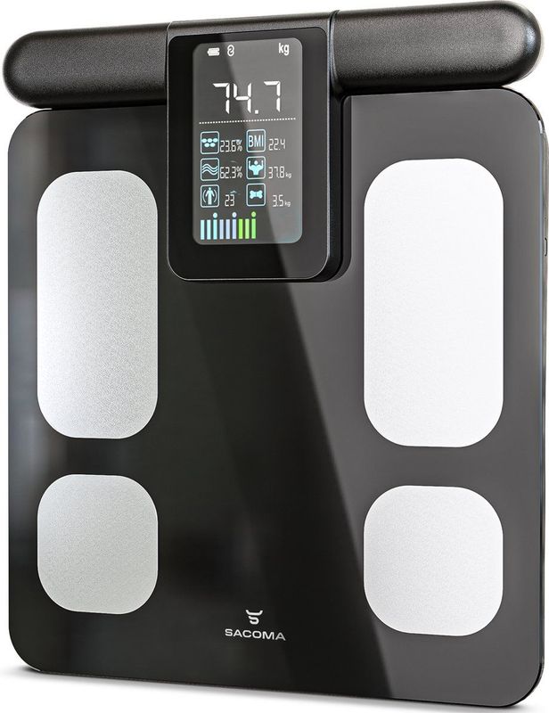 Sacoma - 8-Sensor Weegschaal - Digitaal - USB Oplaadbaar - Inclusief App