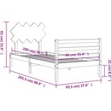 VidaXL Bedframe Massief Hout Honingbruin 90x200 cm