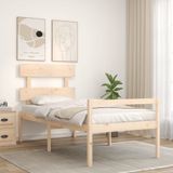 VidaXL Bedframe Massief Hout 3FT Single met Hoofdbord