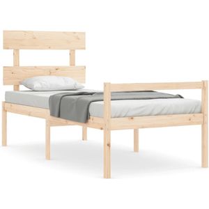 VidaXL Bedframe Massief Hout 3FT Single met Hoofdbord