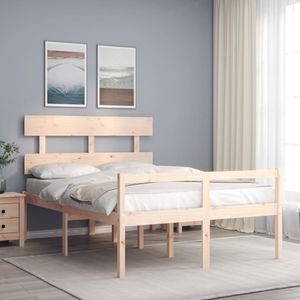 vidaXL - Seniorenbed - Massief Hout - 140x190 cm - Grijs