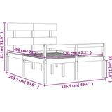 VidaXL Bedframe Massief Hout met Hoofdbord 120x200 cm