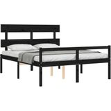 VidaXL Bedframe Massief Hout Zwart 5 FT King