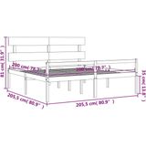 vidaXL Seniorenbed met hoofdbord massief hout zwart 200x200 cm