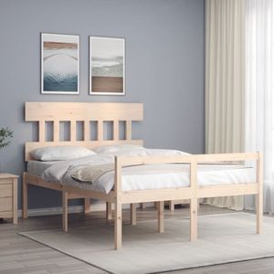 vidaXL Seniorenbed - Massief Hout - 140x200 cm - Met Hoofdbord