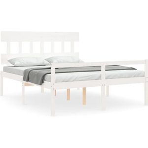 vidaXL - Seniorenbed - Massief Hout - Wit