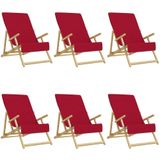 vidaXL Strandtücher 6 Stk. Burgunderrot 60x135 cm Stoff 400 GSM